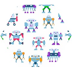 Cute Toy Robotsantennas Wires Seamless Pattern Wooden Puzzle Hexagon by Nexatart