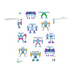 Cute Toy Robotsantennas Wires Seamless Pattern Lightweight Drawstring Pouch (l) by Nexatart