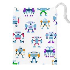 Cute Toy Robotsantennas Wires Seamless Pattern Drawstring Pouch (5xl)