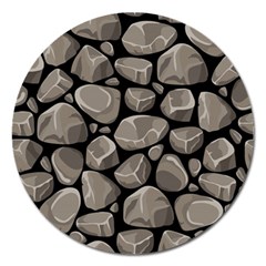 Rock Stone Seamless Pattern Magnet 5  (round) by Nexatart