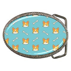 Cute Corgi Dog Face Pattern Belt Buckles by Nexatart