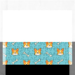 Cute Corgi Dog Face Pattern Rectangular Jigsaw Puzzl by Nexatart