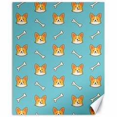 Cute Corgi Dog Face Pattern Canvas 16  X 20  by Nexatart