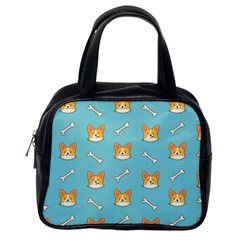 Cute Corgi Dog Face Pattern Classic Handbag (one Side) by Nexatart