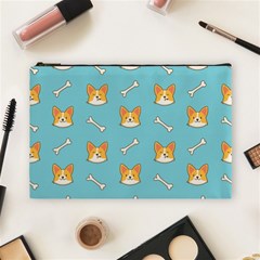 Cute Corgi Dog Face Pattern Cosmetic Bag (large) by Nexatart