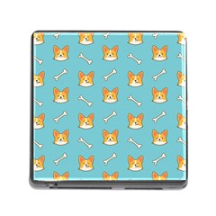 Cute Corgi Dog Face Pattern Memory Card Reader (square 5 Slot) by Nexatart