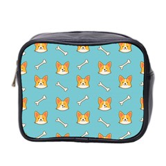 Cute Corgi Dog Face Pattern Mini Toiletries Bag (two Sides) by Nexatart