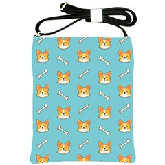 Cute Corgi Dog Face Pattern Shoulder Sling Bag by Nexatart