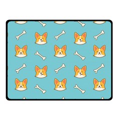 Cute Corgi Dog Face Pattern Fleece Blanket (small) by Nexatart