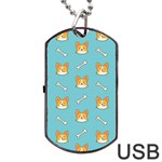 Cute Corgi Dog Face Pattern Dog Tag USB Flash (Two Sides) Front