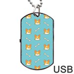 Cute Corgi Dog Face Pattern Dog Tag USB Flash (Two Sides) Back