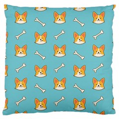 Cute Corgi Dog Face Pattern Large Cushion Case (one Side) by Nexatart