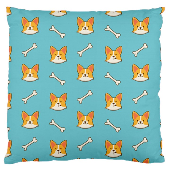 Cute Corgi Dog Face Pattern Large Cushion Case (One Side)