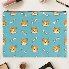 Cute Corgi Dog Face Pattern Cosmetic Bag (xxxl) by Nexatart