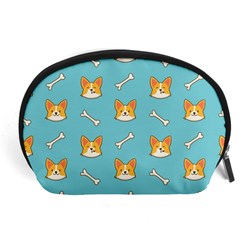 Cute Corgi Dog Face Pattern Accessory Pouch (large) by Nexatart