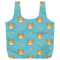 Cute Corgi Dog Face Pattern Full Print Recycle Bag (xxl)