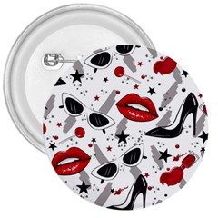 Red Lips Black Heels Pattern 3  Buttons by Nexatart