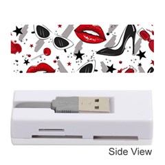 Red Lips Black Heels Pattern Memory Card Reader (stick) by Nexatart