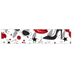 Red Lips Black Heels Pattern Small Flano Scarf