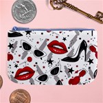 Red Lips Black Heels Pattern Large Coin Purse Front