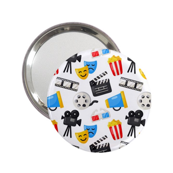 Cinema Icons Pattern Seamless Signs Symbols Collection Icon 2.25  Handbag Mirrors