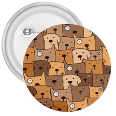 Cute Dog Seamless Pattern Background 3  Buttons by Nexatart