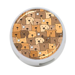 Cute Dog Seamless Pattern Background 4-port Usb Hub (one Side) by Nexatart