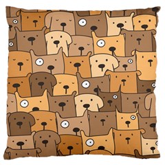 Cute Dog Seamless Pattern Background Large Flano Cushion Case (one Side) by Nexatart