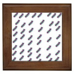 Japan Cherry Blossoms On White Framed Tile by pepitasart