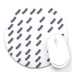 Japan Cherry Blossoms On White Round Mousepads by pepitasart