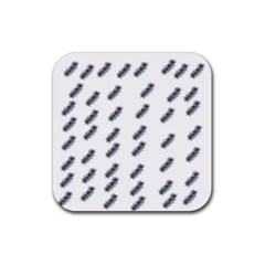 Japan Cherry Blossoms On White Rubber Coaster (square)  by pepitasart