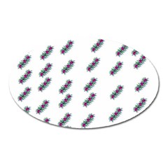 Japan Cherry Blossoms On White Oval Magnet by pepitasart