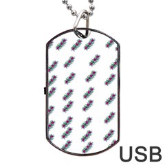 Japan Cherry Blossoms On White Dog Tag Usb Flash (one Side) by pepitasart