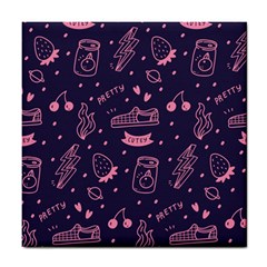 Various Cute Girly Stuff Seamless Pattern Tile Coaster by Nexatart