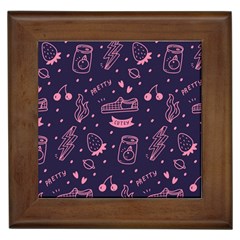 Various Cute Girly Stuff Seamless Pattern Framed Tile by Nexatart