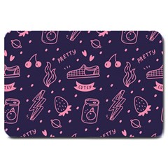 Various Cute Girly Stuff Seamless Pattern Large Doormat  by Nexatart