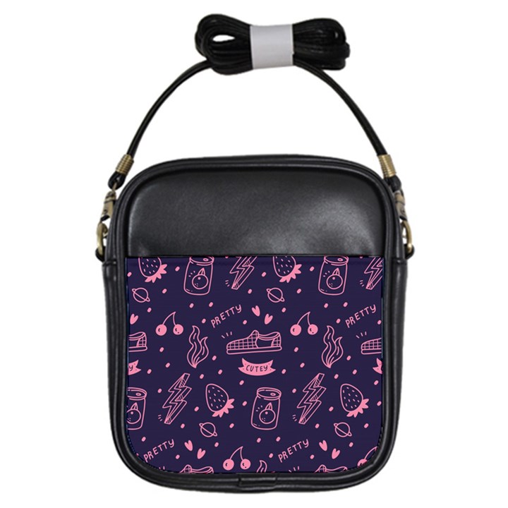 Various Cute Girly Stuff Seamless Pattern Girls Sling Bag