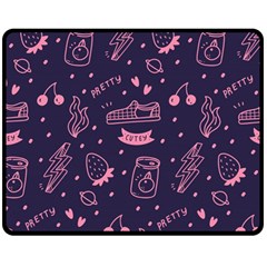 Various Cute Girly Stuff Seamless Pattern Double Sided Fleece Blanket (medium)  by Nexatart