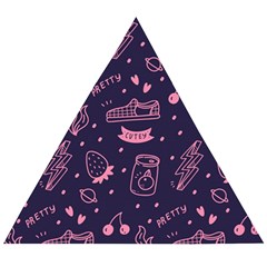 Various Cute Girly Stuff Seamless Pattern Wooden Puzzle Triangle by Nexatart