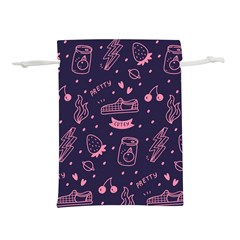 Various Cute Girly Stuff Seamless Pattern Lightweight Drawstring Pouch (l) by Nexatart