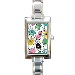 Funny Monster Pattern Rectangle Italian Charm Watch Front