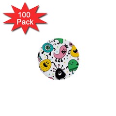 Funny Monster Pattern 1  Mini Buttons (100 Pack)  by Nexatart