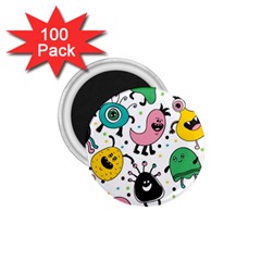 Funny Monster Pattern 1 75  Magnets (100 Pack)  by Nexatart