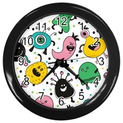 Funny Monster Pattern Wall Clock (black)