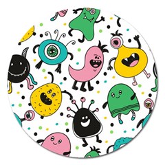 Funny Monster Pattern Magnet 5  (round) by Nexatart