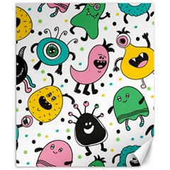 Funny Monster Pattern Canvas 8  X 10  by Nexatart