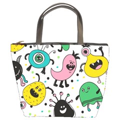 Funny Monster Pattern Bucket Bag by Nexatart