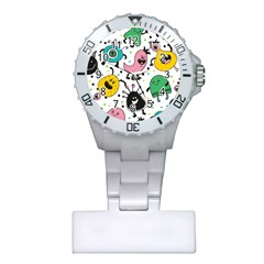 Funny Monster Pattern Plastic Nurses Watch by Nexatart