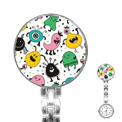 Funny Monster Pattern Stainless Steel Nurses Watch by Nexatart