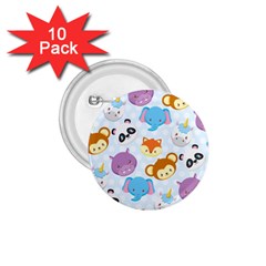 Animal Faces Collection 1 75  Buttons (10 Pack)